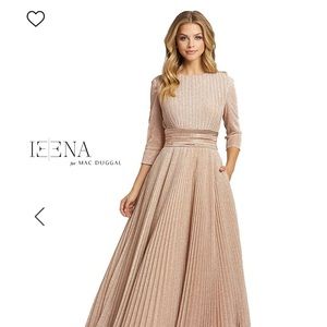 NWT Mac Duggal Long Sleeves Pleated Ball Gown